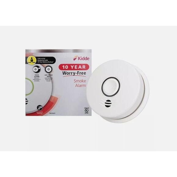 Kidde 10-Year Hardwired Smoke Alarm Detector Sensor & Voice Alerts - Picture 1 of 8